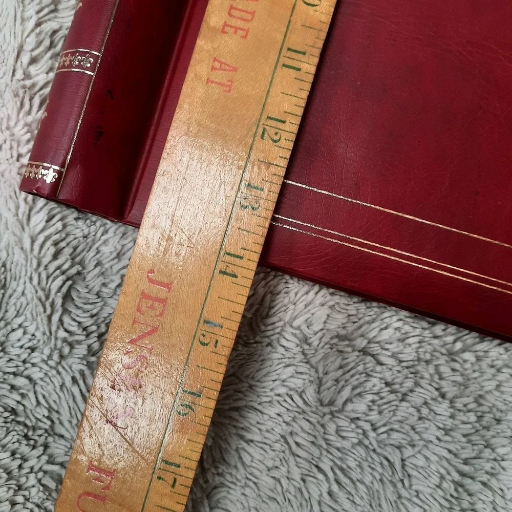 2 Pioneer Photos Memo Scrapbook Navy Blue Red Bound Album Leather 4